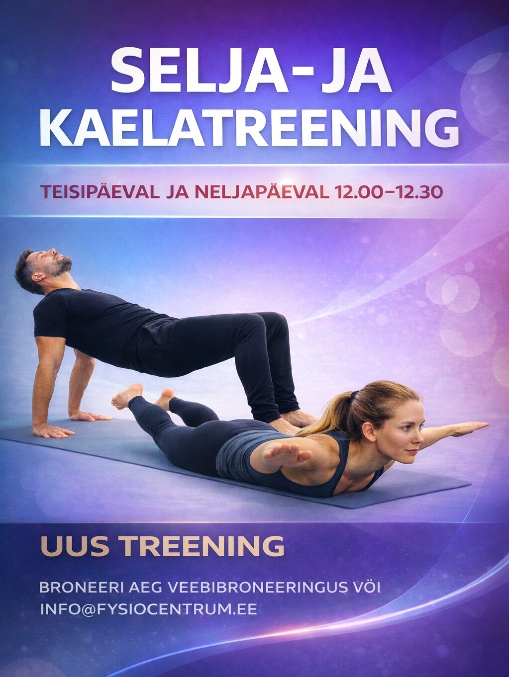 selja ja kaela treening füsioterapeudi juhendamisel